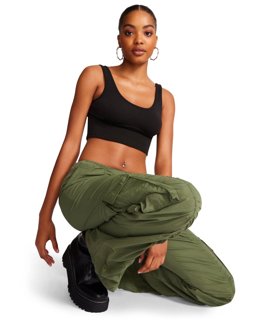 Pantalones Steve Madden Kenzie Mujer Verde Oliva | ES TWS639